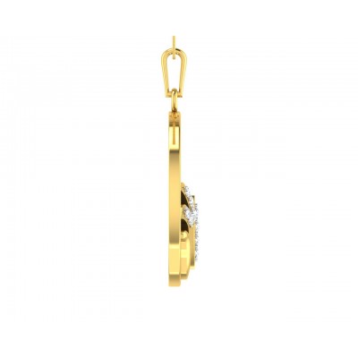 Auspicious Lotus Pendant in Gold with Diamonds